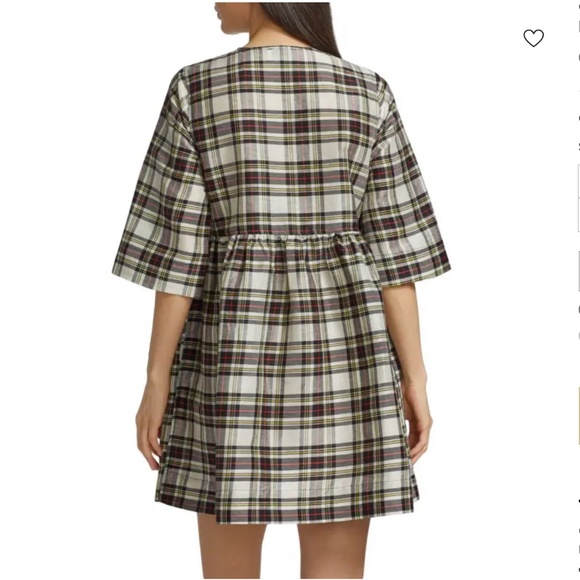 GANNI Babydoll Mini Dress with Ribbon Ties - Picture 2 of 14